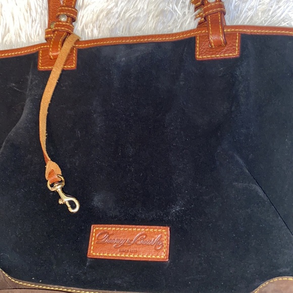 Dooney & Bourke medium size tote black brown suede leather # 20 - Picture 3 of 13
